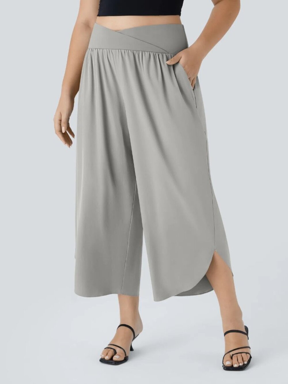 Halara 2x Dust Gray Breezeful™ High Waisted Crossover Pocket Quick Dry Pant
